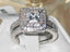 Jewellery Kingdom Engagement Ring Set Cz Princess Stainless Steel 2pcs Wedding Ring Band - Jewelry Rings - British D'sire