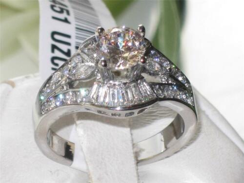 Jewellery Kingdom Engagement Solitaire Baguettes Cubic Zirconia Steel Ring (Silver) - Rings - British D'sire