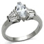 Jewellery Kingdom Engagement Stainless Steel Ladies Marquise Baguette Ring - Engagement Rings - British D'sire