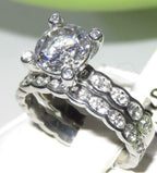 Jewellery Kingdom Engagement Wedding Band 2 Carat Ladies Ring Set (Silver) - Engagement Rings - British D'sire