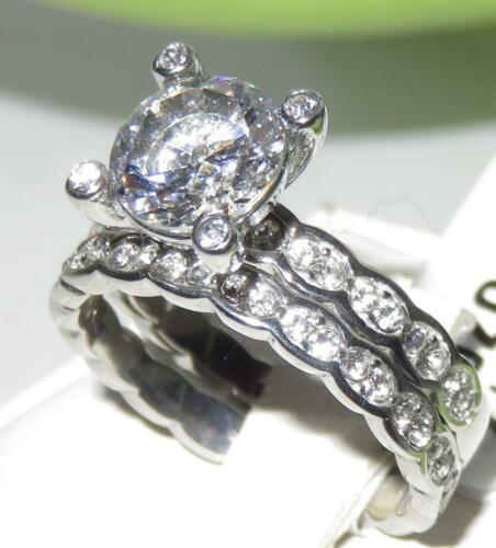 Jewellery Kingdom Engagement Wedding Band 2 Carat Ladies Ring Set (Silver) - Engagement Rings - British D'sire