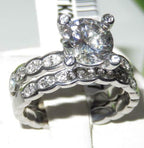 Jewellery Kingdom Engagement Wedding Band 2 Carat Ladies Ring Set (Silver) - Engagement Rings - British D'sire