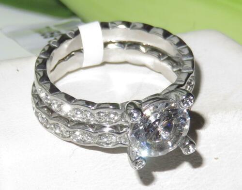 Jewellery Kingdom Engagement Wedding Band 2 Carat Ladies Ring Set (Silver) - Engagement Rings - British D'sire