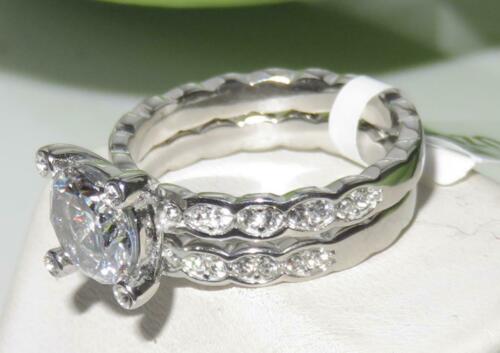 Jewellery Kingdom Engagement Wedding Band 2 Carat Ladies Ring Set (Silver) - Engagement Rings - British D'sire