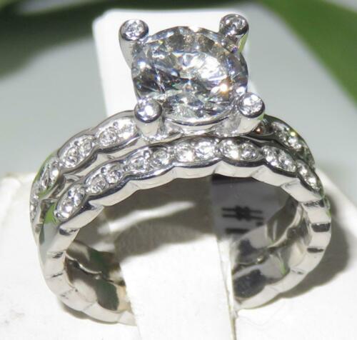 Jewellery Kingdom Engagement Wedding Band 2 Carat Ladies Ring Set (Silver) - Engagement Rings - British D'sire