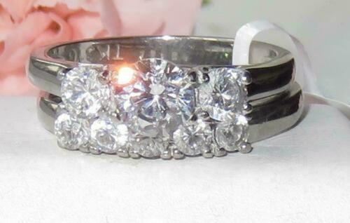 Jewellery Kingdom Engagement Wedding Band Ladies Cubic Zirconia Ring Set (Silver) Secondary image