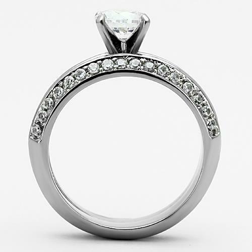 Jewellery Kingdom Engagement Wedding Band Round Cut 1 Carat Ring Set (Silver) Secondary image