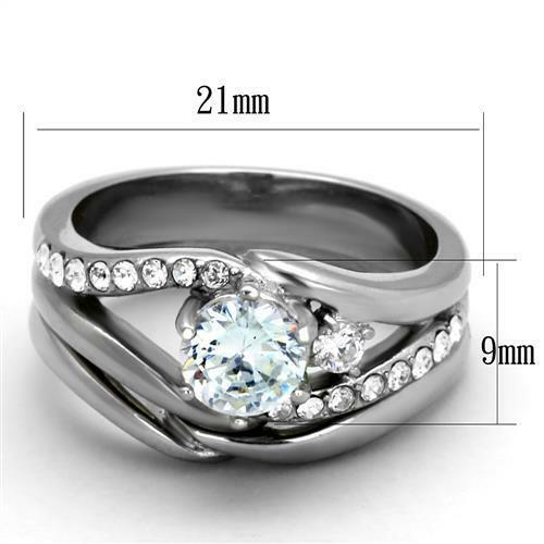 Jewellery Kingdom Engagement Wedding Band Simulated Diamonds 2 Pieces 3 Carat Ring Set Secondary image