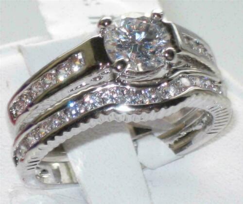 Jewellery Kingdom Engagement Wedding Band Stainless Steel Cubic Zirconia 1.45 Carat Ring Set (Silver) - Jewelry Rings - British D'sire