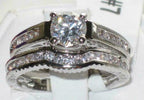 Jewellery Kingdom Engagement Wedding Band Stainless Steel Cubic Zirconia 1.45 Carat Ring Set (Silver) - Jewelry Rings - British D'sire