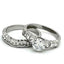 Jewellery Kingdom Engagement Wedding Band Stainless Steel Cubic Zirconia 2.3 Carat 7mm Ring Set (Silver) - Jewelry Rings - British D'sire