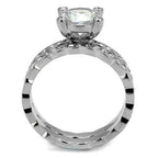 Jewellery Kingdom Engagement Wedding Ladies Simulated Diamonds Ring Set (Silver) - Jewelry Rings - British D'sire