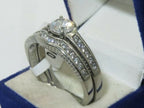 Jewellery Kingdom Engagement Wedding Stainless Steel 1.4 Carat Cubic Zirconia Ring Set (Silver) - Jewelry Rings - British D'sire