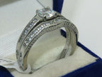 Jewellery Kingdom Engagement Wedding Stainless Steel 1.4 Carat Cubic Zirconia Ring Set (Silver) - Jewelry Rings - British D'sire