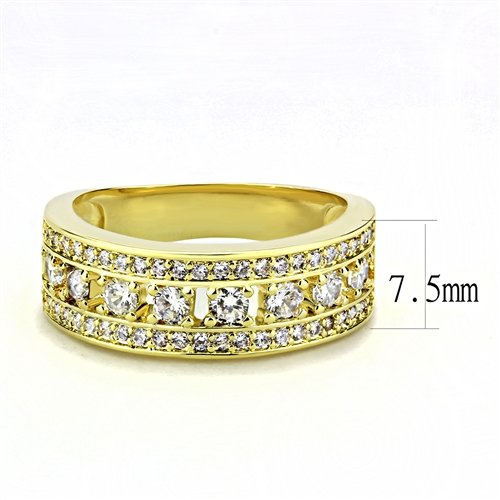 Jewellery Kingdom Eternity Cubic Zirconia Steel Wedding Ladies Gold Ring Band Secondary image