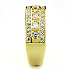 Jewellery Kingdom Eternity Cubic Zirconia Steel Wedding Ladies Gold Ring Band - Jewelry Rings - British D'sire