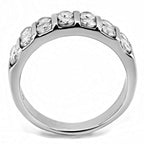 Jewellery Kingdom Eternity Double Cubic Zirconias Stainless Steel Ladies Band Ring (Silver) - Jewelry Rings - British D'sire