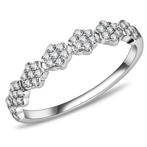 Jewellery Kingdom Eternity Pretty Stainless Steel Ladies Band Ring (Silver) - Rings - British D'sire Main image