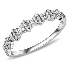 Jewellery Kingdom Eternity Pretty Stainless Steel Ladies Band Ring (Silver) - Rings - British D'sire