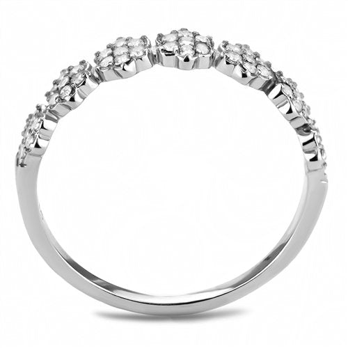 Jewellery Kingdom Eternity Pretty Stainless Steel Ladies Band Ring (Silver) - Rings - British D'sire