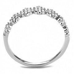 Jewellery Kingdom Eternity Pretty Stainless Steel Ladies Band Ring (Silver) - Rings - British D'sire