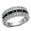 Jewellery Kingdom Eternity Square Cubic Zirconia Jet Stainless Steel Ladies Band Ring (Silver &Black) - Jewelry Rings - British D'sire