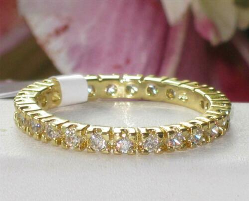 Jewellery Kingdom Eternity Stacking 2.3mm Ladies Cubic Zirconia Full Band Ring (Gold) - Jewelry Rings - British D'sire Main image