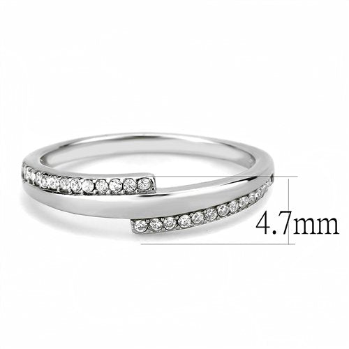 Jewellery Kingdom Eternity Stainless Steel Pretty Elegant Ladies Cubic Zirconia Band Ring (Silver) Secondary image
