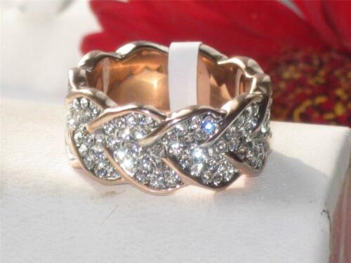 Jewellery Kingdom Filled Stainless Steel Eternity Cubic Zirconia Ring (Rose Gold) - Jewelry Rings - British D'sire