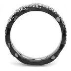 Jewellery Kingdom Full Eternity 7mm Stainless Steel Ladies Stacking Rings Set (Black) - Rings - British D'sire