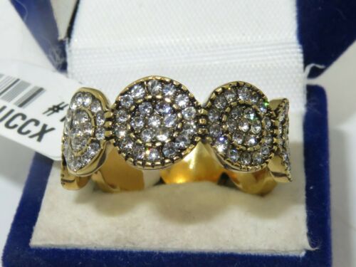Jewellery Kingdom Full Eternity Band 14mm Circles Cz 18kt Steel Pave Gold Ring Secondary image