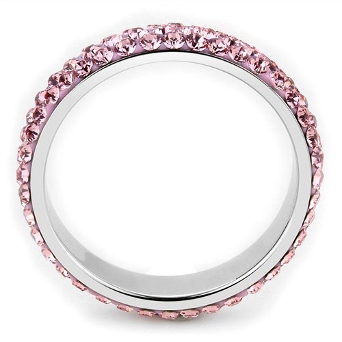 Jewellery Kingdom Full Eternity Band Sapphire Stacking Stainless Steel Ring (Pink) Secondary image