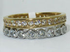 Jewellery Kingdom Full Eternity Bands Stacking Silver Two Tone Stainless Steel Rings (Gold) - Jewelry Rings - British D'sire
