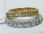 Jewellery Kingdom Full Eternity Bands Stacking Silver Two Tone Stainless Steel Rings (Gold) - Jewelry Rings - British D'sire