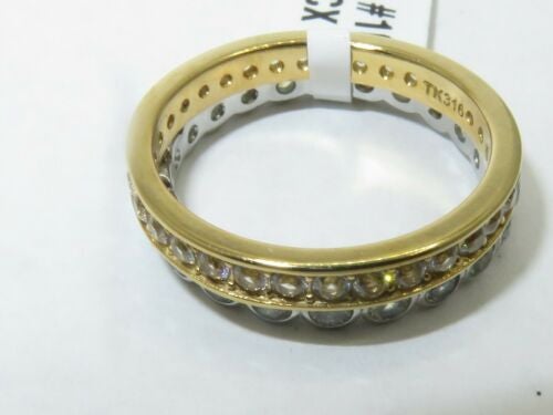 Jewellery Kingdom Full Eternity Bands Stacking Silver Two Tone Stainless Steel Rings (Gold) - Jewelry Rings - British D'sire
