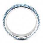 Jewellery Kingdom Full Eternity Cubic Zirconia Stainless Steel Stacking Topaz Band Ring (Blue) - Rings - British D'sire