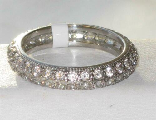 Jewellery Kingdom Full Eternity Cubic Zirconia Stainless Steel Wedding Stacking Ladies Band Ring Secondary image