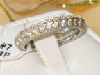 Jewellery Kingdom Full Eternity Cubic Zirconia Stainless Steel Wedding Stacking Ladies Band Ring - Jewelry Rings - British D'sire