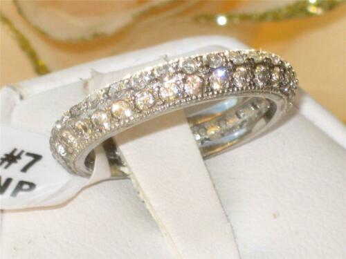 Jewellery Kingdom Full Eternity Cubic Zirconia Stainless Steel Wedding Stacking Ladies Band Ring - Jewelry Rings - British D'sire