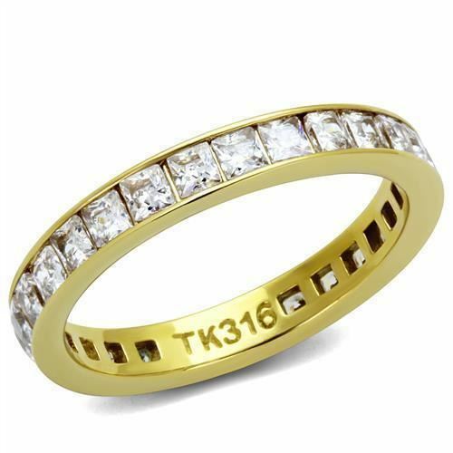 Jewellery Kingdom Full Eternity Gold Princess 3mm Cz Band - Jewelry Rings - British D'sire Main image