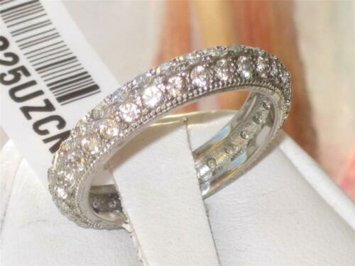 Jewellery Kingdom Full Eternity Ladies Band Cz 4mm Stainless Steel Stacking Pave Ring (Silver) - Jewelry Rings - British D'sire Main image