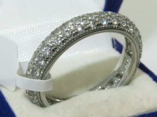 Jewellery Kingdom Full Eternity Wedding Band Stainless Steel 4mm Ring (Silver) Secondary image