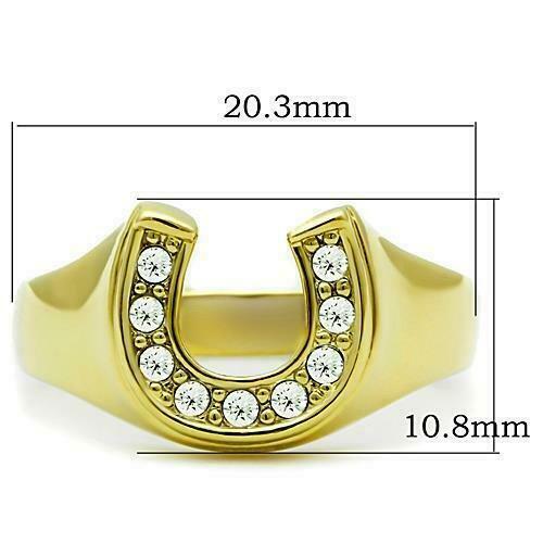 Jewellery Kingdom Gold Horse Shoe Cz Ladies Ring - Jewelry Rings - British D'sire