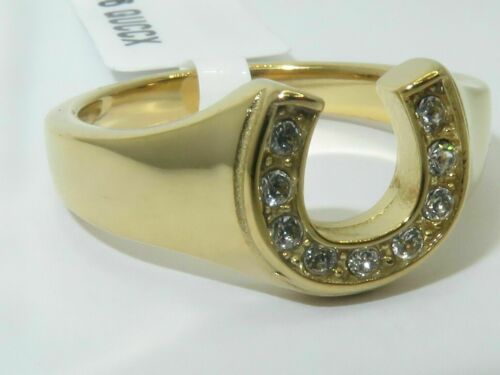 Jewellery Kingdom Gold Horse Shoe Cz Ladies Ring - Jewelry Rings - British D'sire