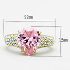 Jewellery Kingdom Gold Pink Sapphire Ladies 3ct Simulated Diamonds 18kt Steel Pear Ring - Jewelry Rings - British D'sire