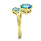Jewellery Kingdom Gold Solitaires Stainless Steel 18kt Dress Ladies Ring (Blue Topaz) - Jewelry Rings - British D'sire