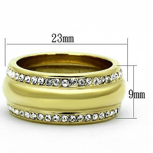 Jewellery Kingdom Gold Wedding Band 9mm Cubic Zirconia 18kt Yellow Gold Steel Ring Secondary image