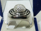 Jewellery Kingdom Greek Key Cz Sterling Silver Stamped Cubic Zirconia Pave Ring - Jewelry Rings - British D'sire