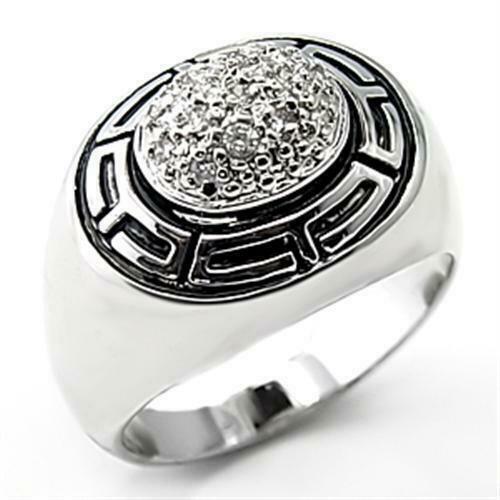 Jewellery Kingdom Greek Key Cz Sterling Silver Stamped Cubic Zirconia Pave Ring - Jewelry Rings - British D'sire