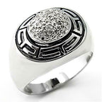 Jewellery Kingdom Greek Key Cz Sterling Silver Stamped Cubic Zirconia Pave Ring - Jewelry Rings - British D'sire